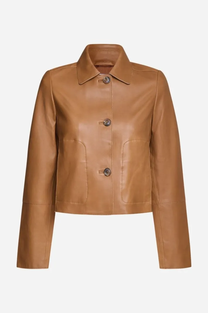 Rich & Royal Übergangsjacken<Kurze Lederjacke Mit Kragen caffee latte