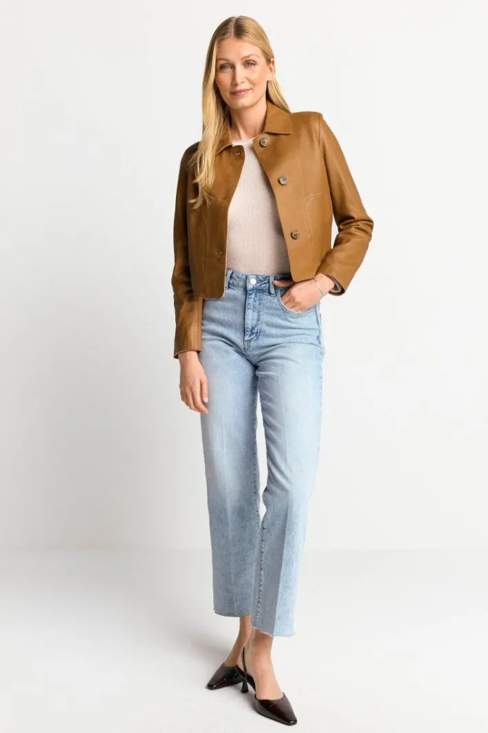 Rich & Royal Übergangsjacken<Kurze Lederjacke Mit Kragen caffee latte