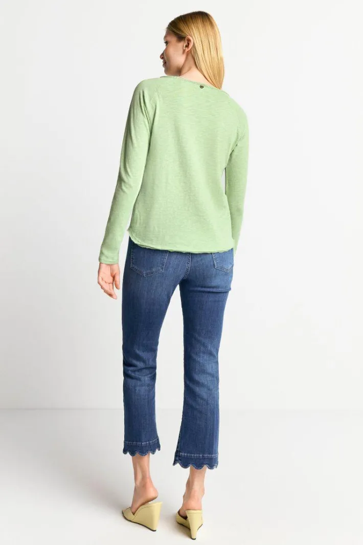 Rich & Royal Longsleeves<Longsleeve Aus Baumwolle Mit Offenen Kanten