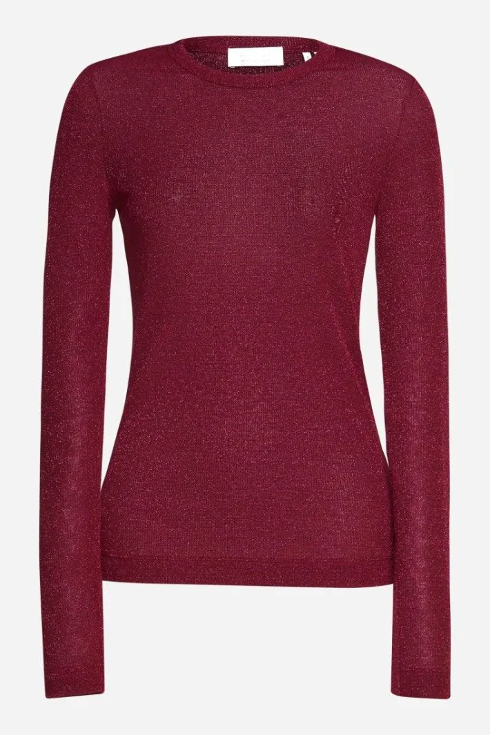 Rich & Royal Longsleeves<Longsleeve Mit Glitzereffekt ruby red