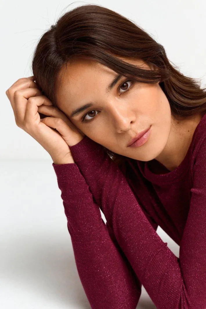 Rich & Royal Longsleeves<Longsleeve Mit Glitzereffekt ruby red