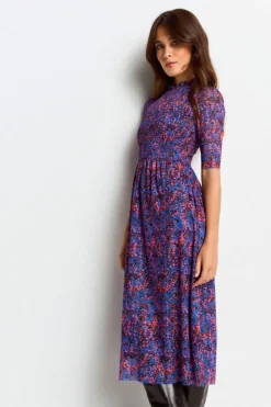 Rich & Royal Midikleider<Meshkleid Mit Rüschenkragen midnight blue