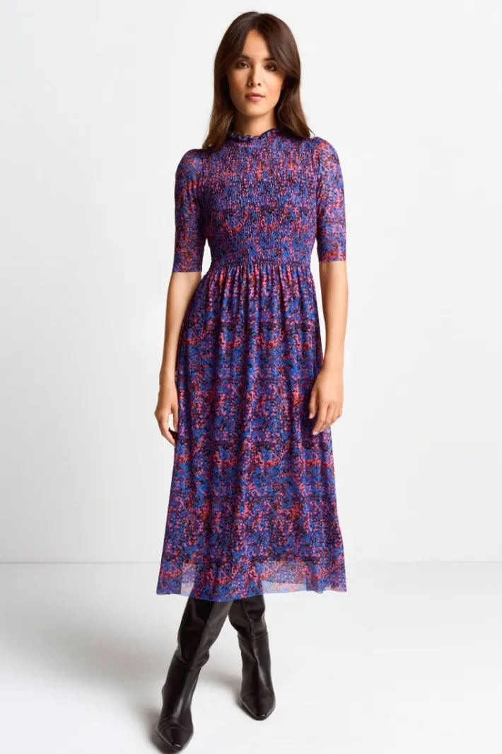 Rich & Royal Midikleider<Meshkleid Mit Rüschenkragen midnight blue