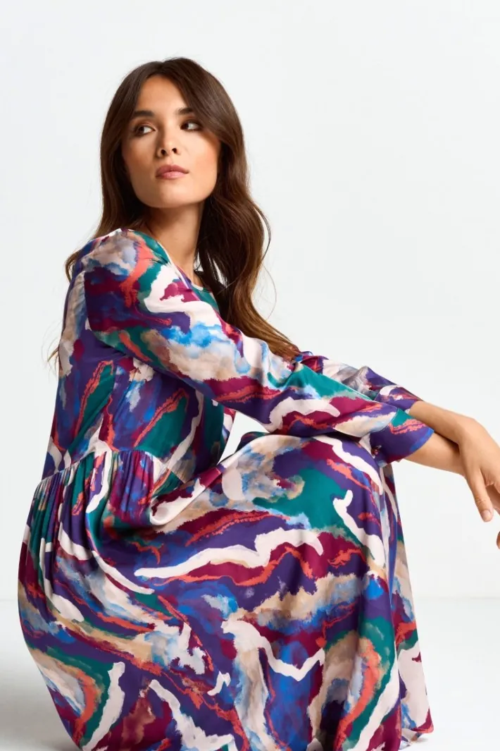 Rich & Royal Midikleider<Midikleid Mit Abstraktem Print ruby red