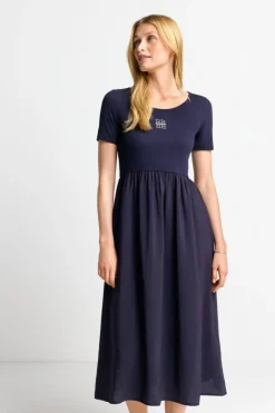 Rich & Royal Midikleider<Midikleid Mit Logostickerei midnight blue
