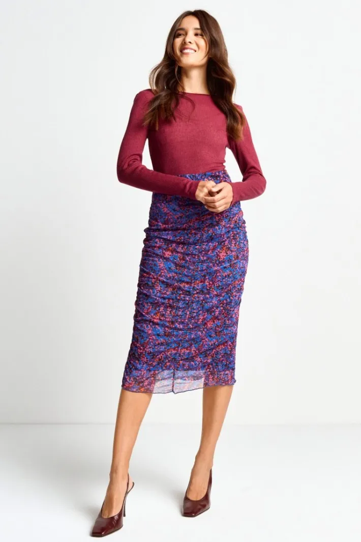 Rich & Royal Midiröcke<Midirock Mit Floralem Allover-Print midnight blue