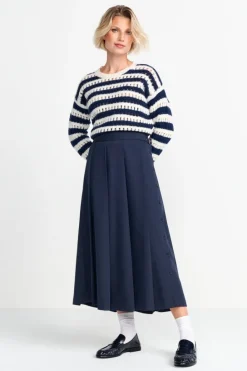 Rich & Royal Midiröcke<Midirock Mit Seitlicher Knopfleiste midnight blue