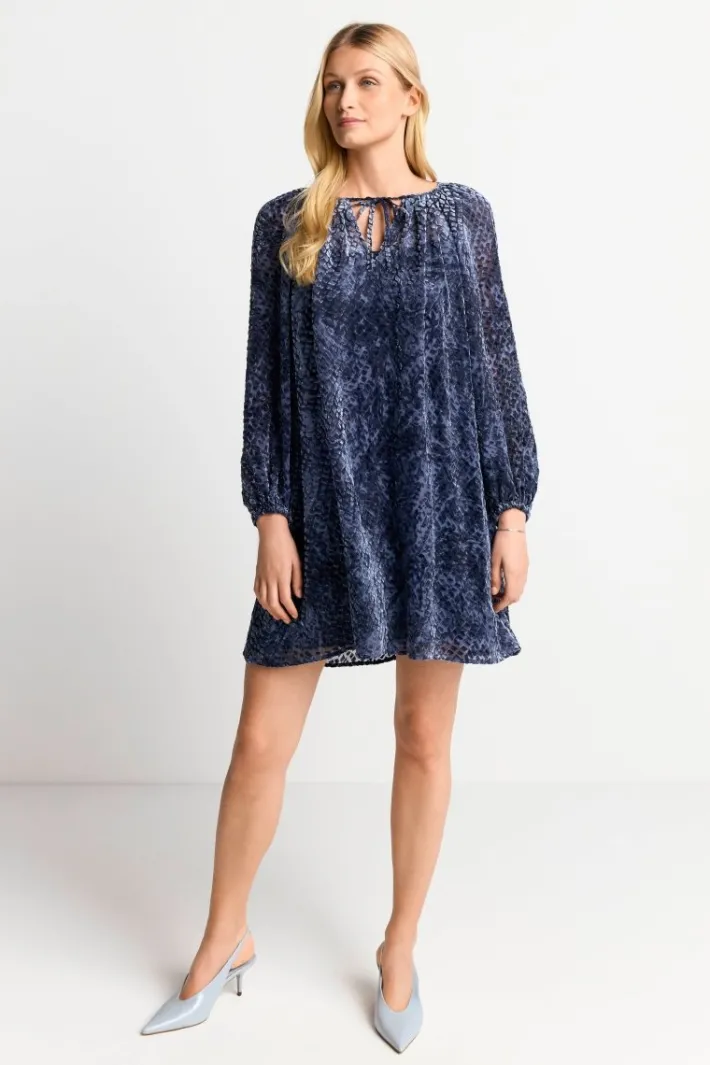 Rich & Royal Minikleider<Mini-Blusenkleid Aus Samt cruise blue