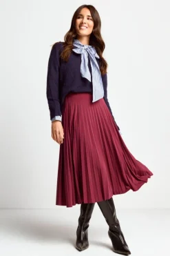 Rich & Royal Midiröcke|Plisseeröcke<Plisseerock Mit Elastischem Bund ruby red