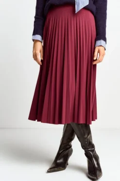 Rich & Royal Midiröcke|Plisseeröcke<Plisseerock Mit Elastischem Bund ruby red