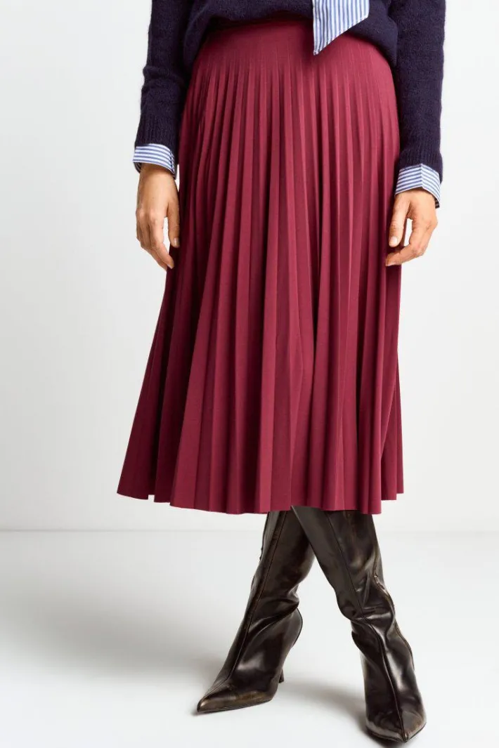 Rich & Royal Midiröcke|Plisseeröcke<Plisseerock Mit Elastischem Bund ruby red