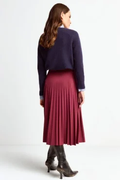 Rich & Royal Midiröcke|Plisseeröcke<Plisseerock Mit Elastischem Bund ruby red