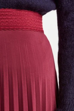 Rich & Royal Midiröcke|Plisseeröcke<Plisseerock Mit Elastischem Bund ruby red