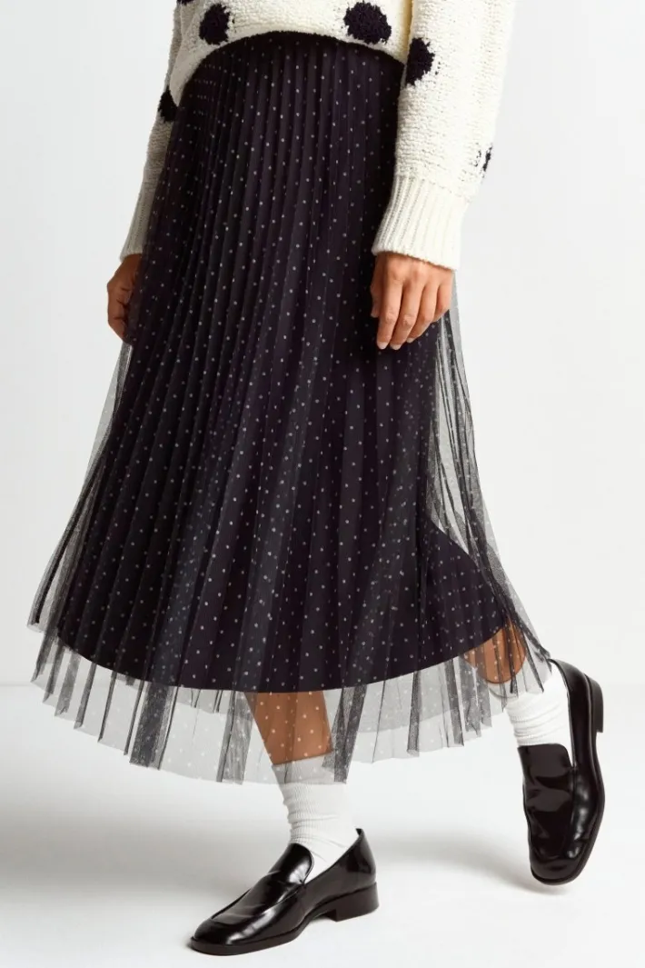 Rich & Royal Midiröcke|Plisseeröcke<Plisseerock Mit Pünktchenmuster midnight blue
