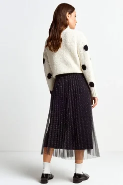 Rich & Royal Midiröcke|Plisseeröcke<Plisseerock Mit Pünktchenmuster midnight blue