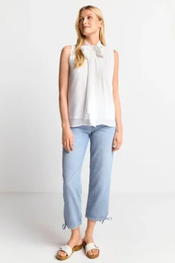 Rich & Royal Casual Blusen|Business Blusen<Ärmellose Schluppenbluse Mit Glanzeffekt