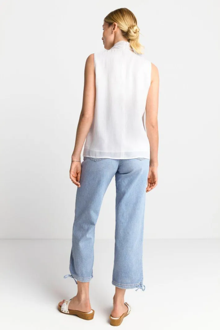 Rich & Royal Casual Blusen|Business Blusen<Ärmellose Schluppenbluse Mit Glanzeffekt