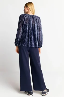 Rich & Royal Casual Blusen<Samtbluse Mit Ballonärmeln cruise blue