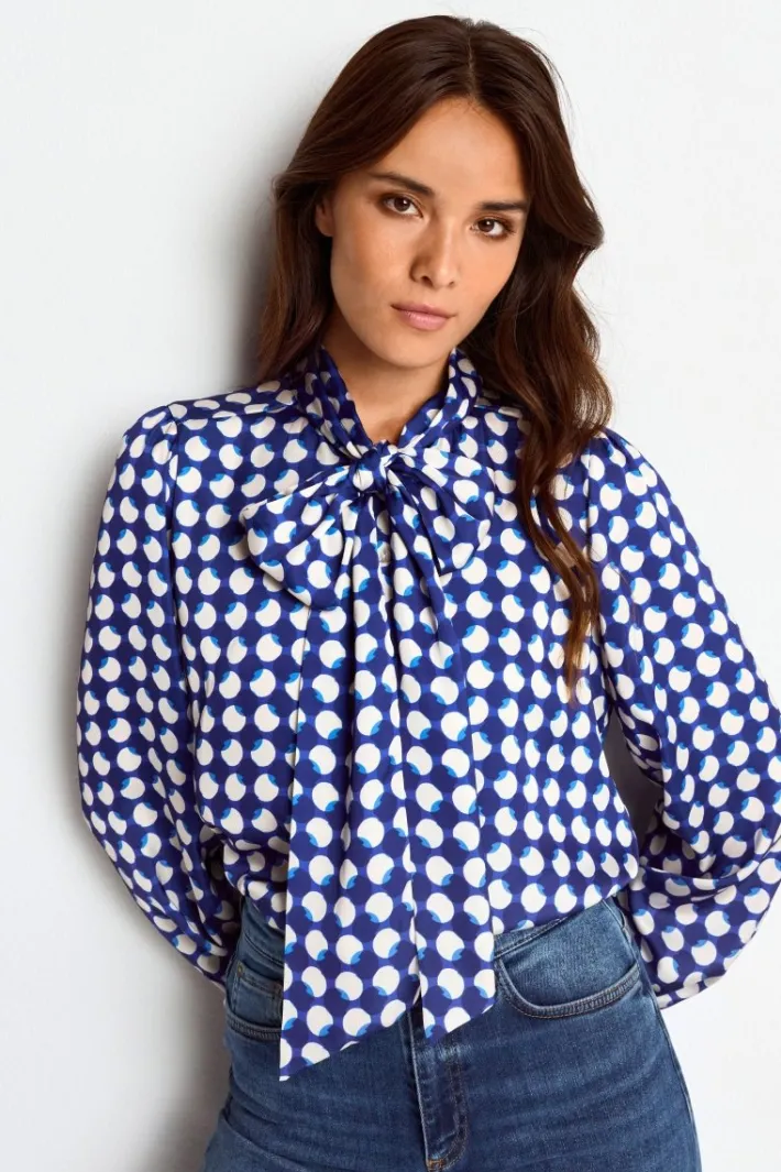 Rich & Royal Casual Blusen<Schluppenbluse Mit Frill-Kragen midnight blue