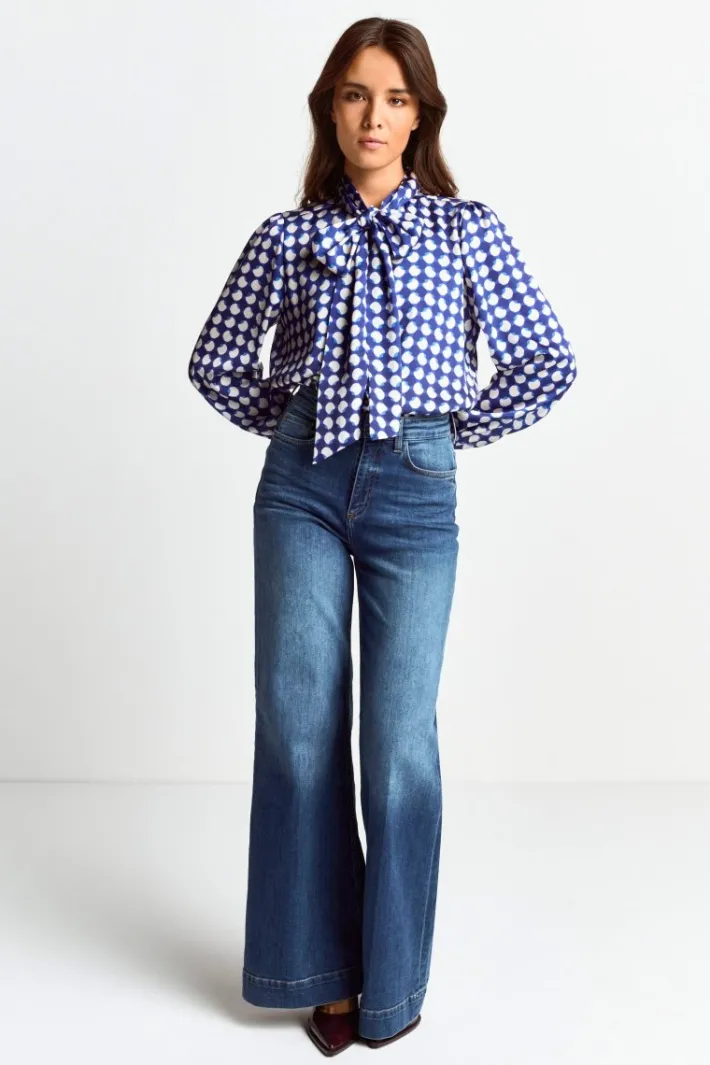 Rich & Royal Casual Blusen<Schluppenbluse Mit Frill-Kragen midnight blue