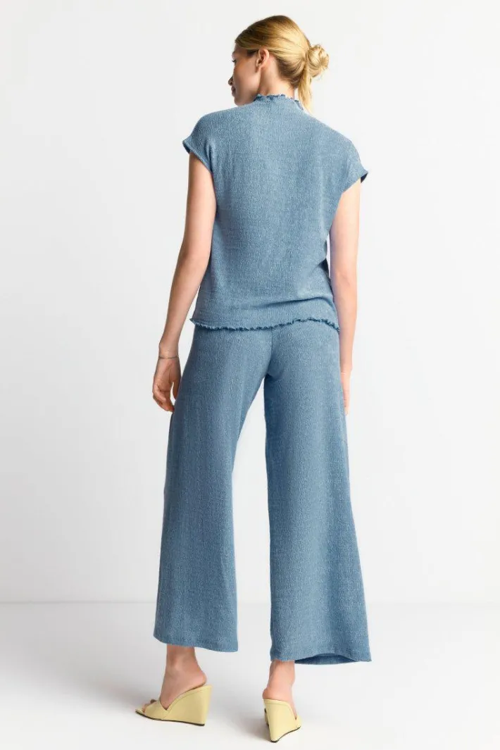 Rich & Royal Weite Hosen<Stoffhose In Crinkle-Optik cruise blue