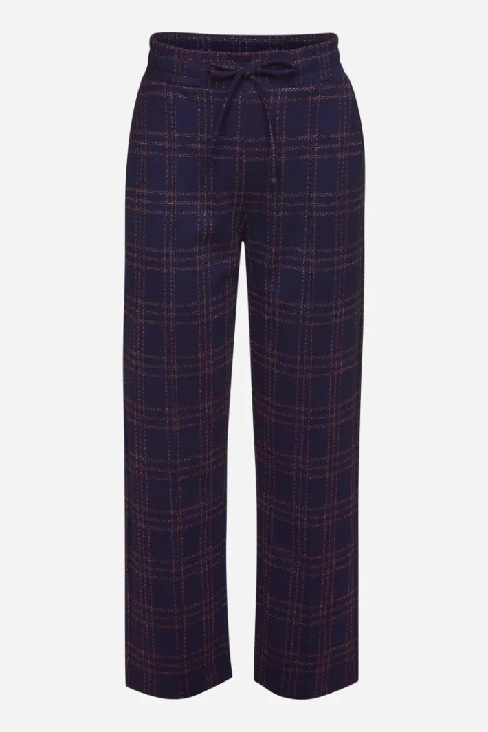 Rich & Royal Schmale Hosen|Business Hosen<Stoffhose Mit Karomuster Und Bügelfalte midnight blue