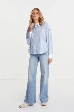Rich & Royal Casual Blusen<Streifenbluse skyway blue