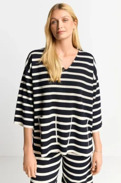 Rich & Royal Sweat<Sweatshirt Mit Tiefem V-Neck midnight blue