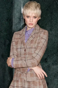 Rich & Royal Business Blazer|Casual Blazer<Taillierter Blazer Mit Karomuster caramel spice