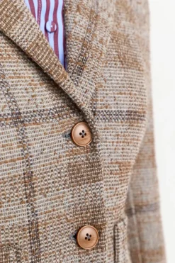 Rich & Royal Business Blazer|Casual Blazer<Taillierter Blazer Mit Karomuster caramel spice