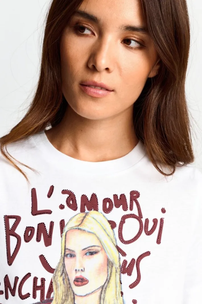 Rich & Royal T-Shirts<T-Shirt Mit Fashion-Illustration white