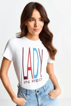 Rich & Royal T-Shirts<T-Shirt Mit Strass-Schriftzug white