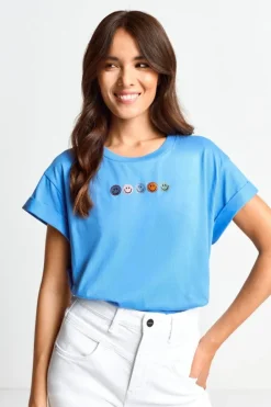 Rich & Royal T-Shirts<T-Shirt Mit Strass-Smileys