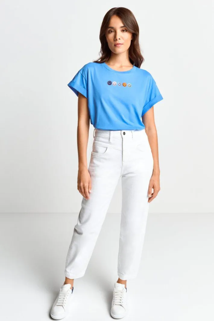 Rich & Royal T-Shirts<T-Shirt Mit Strass-Smileys