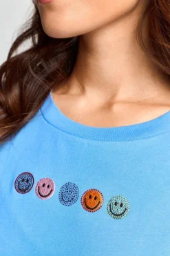 Rich & Royal T-Shirts<T-Shirt Mit Strass-Smileys