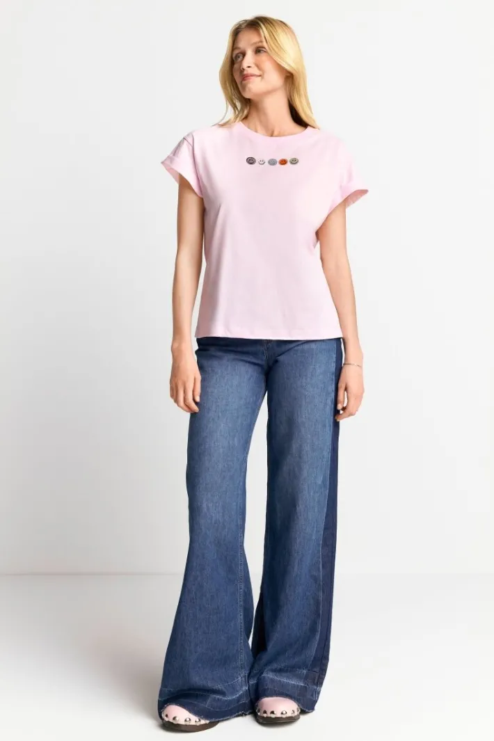 Rich & Royal T-Shirts<T-Shirt Mit Strass-Smileys