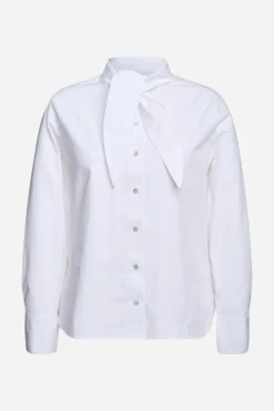 Rich & Royal Casual Blusen|Business Blusen<Weiße Bluse Mit Bindekragen white