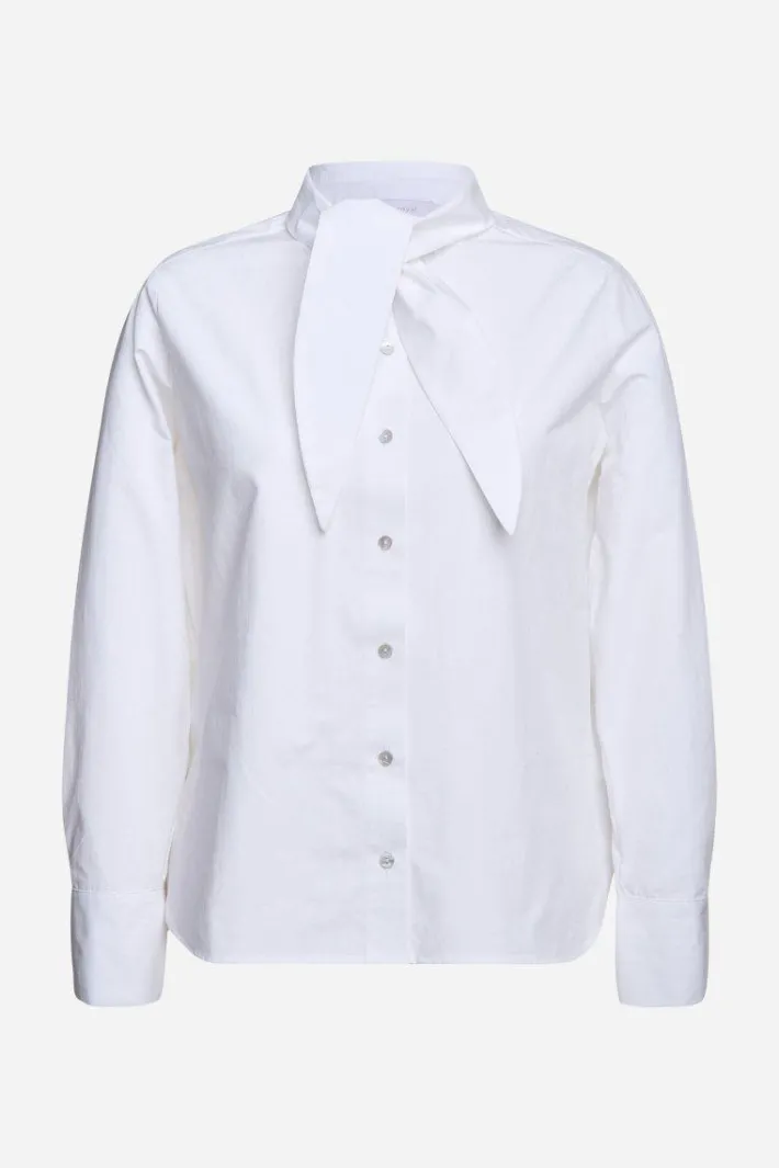 Rich & Royal Casual Blusen|Business Blusen<Weiße Bluse Mit Bindekragen white