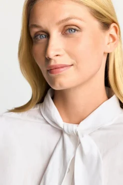 Rich & Royal Casual Blusen|Business Blusen<Weiße Bluse Mit Bindekragen white
