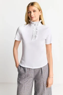 Rich & Royal T-Shirts<Weißes T-Shirt Mit Frill-Kragen white