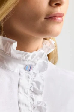 Rich & Royal T-Shirts<Weißes T-Shirt Mit Frill-Kragen white