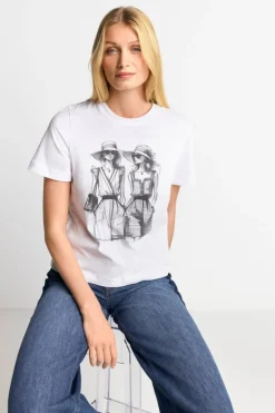 Rich & Royal T-Shirts<Weißes T-Shirt Mit Statement-Print white