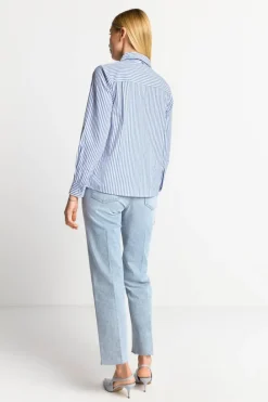 Rich & Royal Casual Blusen|Business Blusen<Weite Hemdbluse Mit Knopfleiste skyway blue