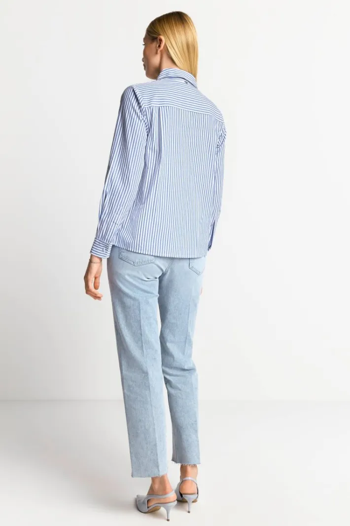 Rich & Royal Casual Blusen|Business Blusen<Weite Hemdbluse Mit Knopfleiste skyway blue