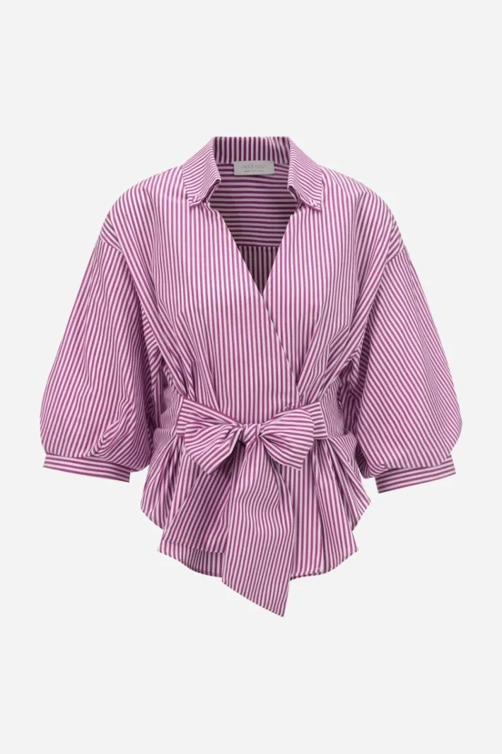 Rich & Royal Casual Blusen<Wickelbluse Mit V-Neck Und Streifen