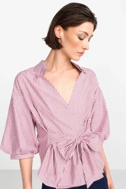 Rich & Royal Casual Blusen<Wickelbluse Mit V-Neck Und Streifen