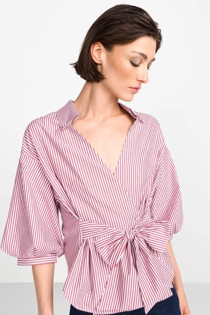 Rich & Royal Casual Blusen<Wickelbluse Mit V-Neck Und Streifen