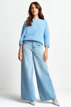Rich & Royal Wide Leg<Wide Leg Denim Mit Passe denim blue