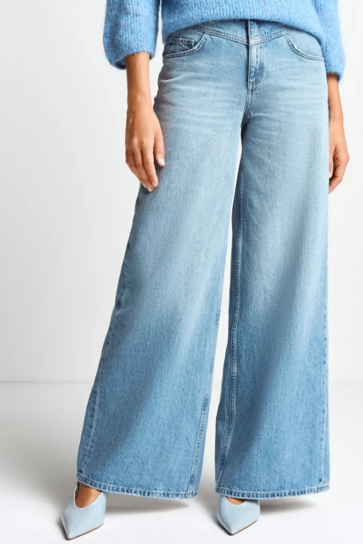 Rich & Royal Wide Leg<Wide Leg Denim Mit Passe denim blue