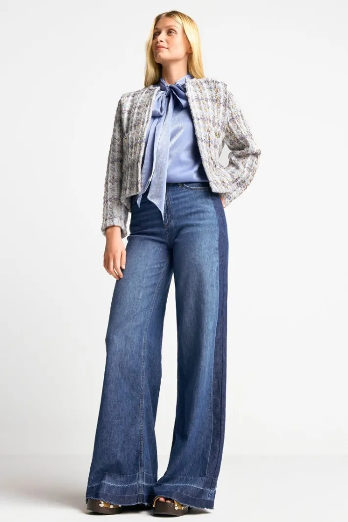 Rich & Royal Wide Leg<Wide Leg Denim Mit Seitenstreifen denim blue